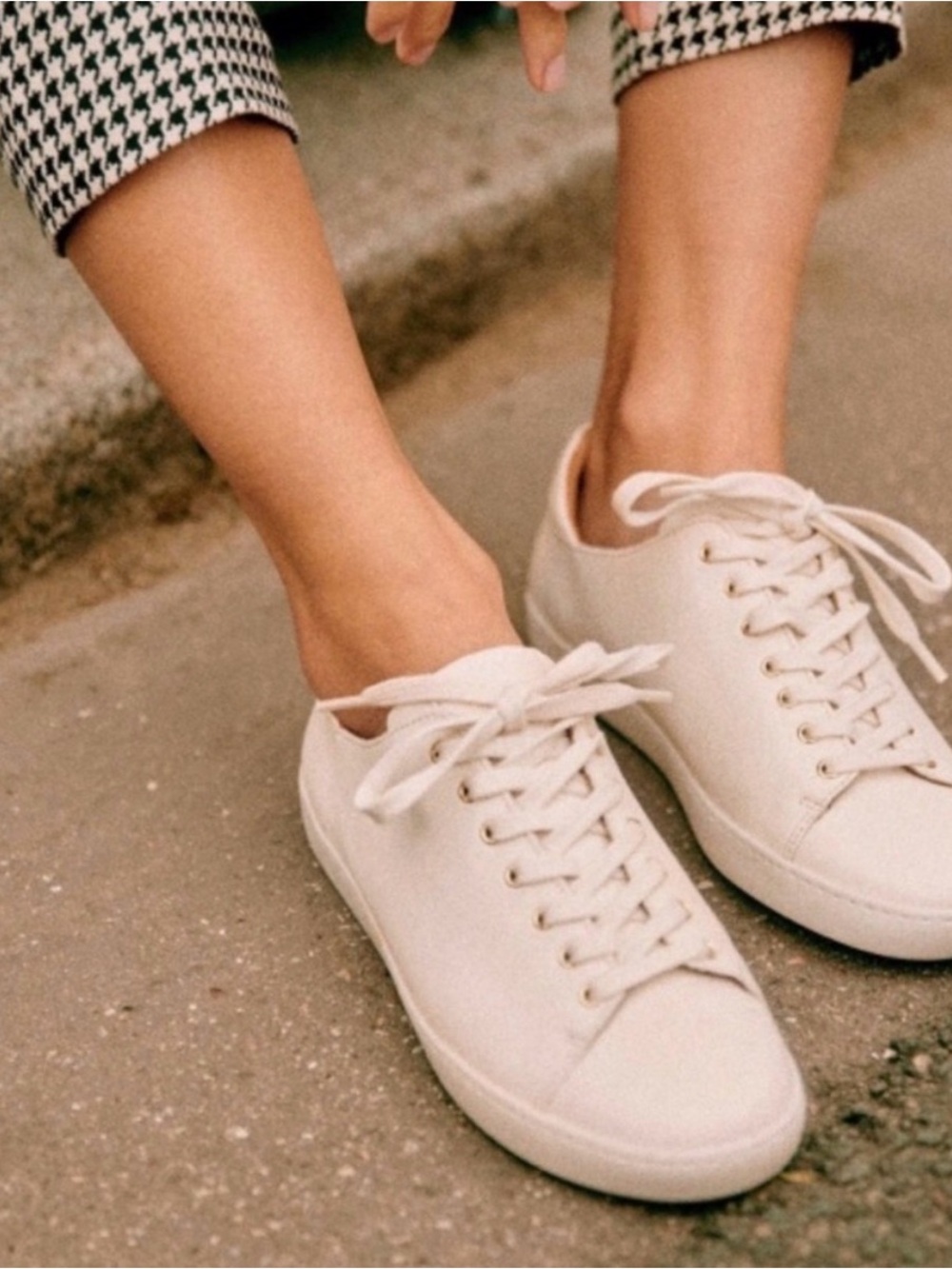Sezane "Jack" Leather Sneakers, Size 41